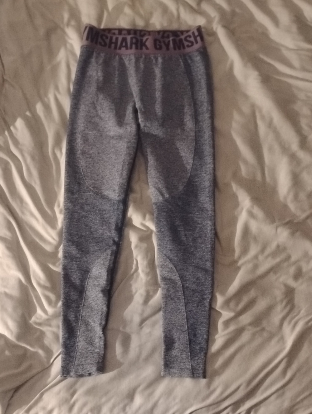 Gymshark Heather Navy And Gray Seamless Leggings with Branded Waistband